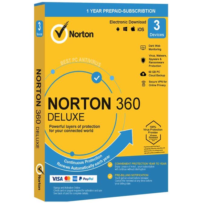 Norton 360 Deluxe 3 devices 1 year