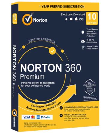 Norton 360 Premium 10 devices 1 year