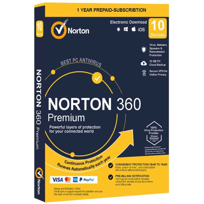 Norton 360 Premium 10 devices 1 year