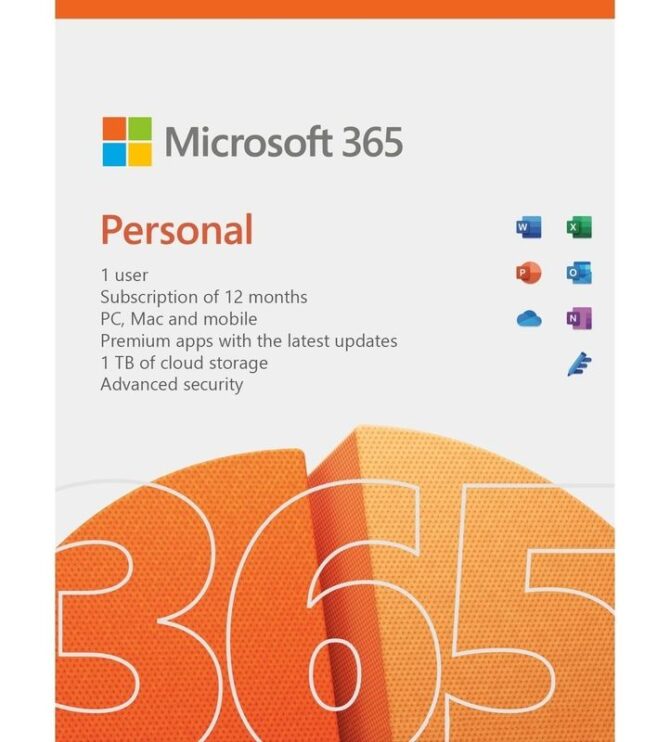 Microsoft Office 365 Personal 1 Device, 1 Year, Europe