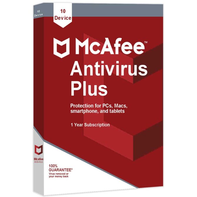 McAfee Antivirus Plus 10 Devices 1 Year