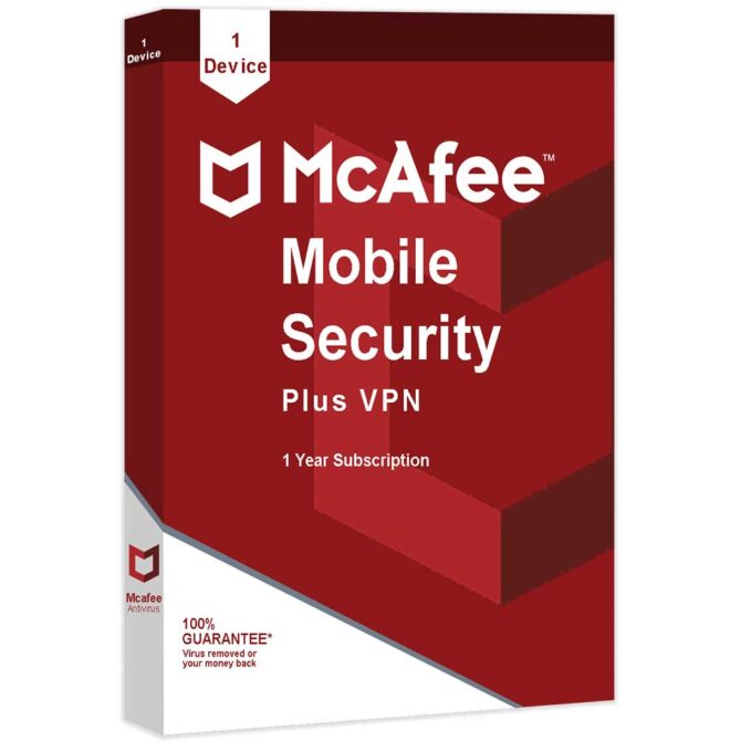 McAfee Mobile Security Plus VPN 1 Device 1 Year