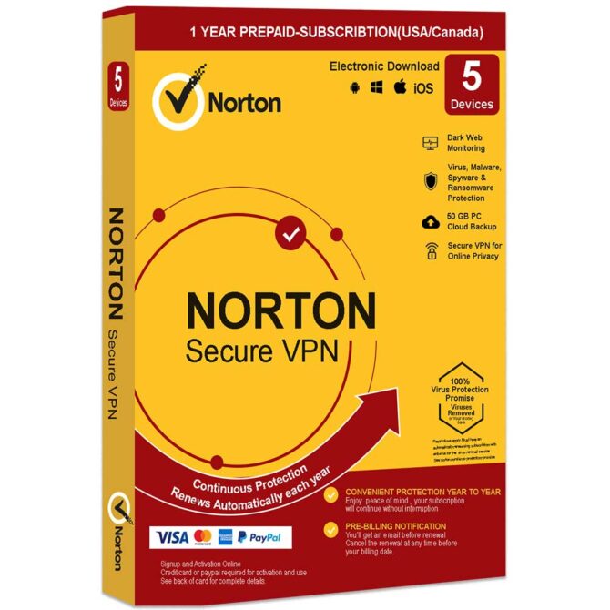Norton Secure VPN 5 Devices 1 Year